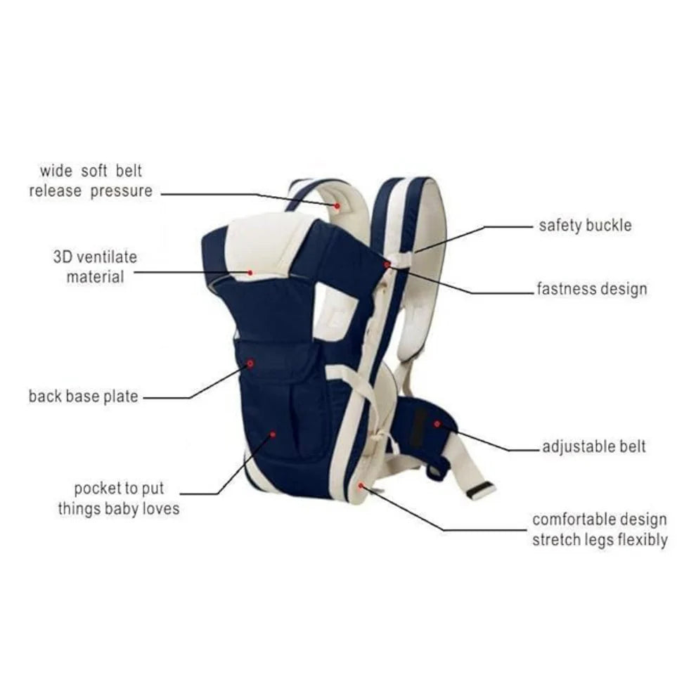 4-in-1 Adjustable Baby Carrier Bag with Safety Belt