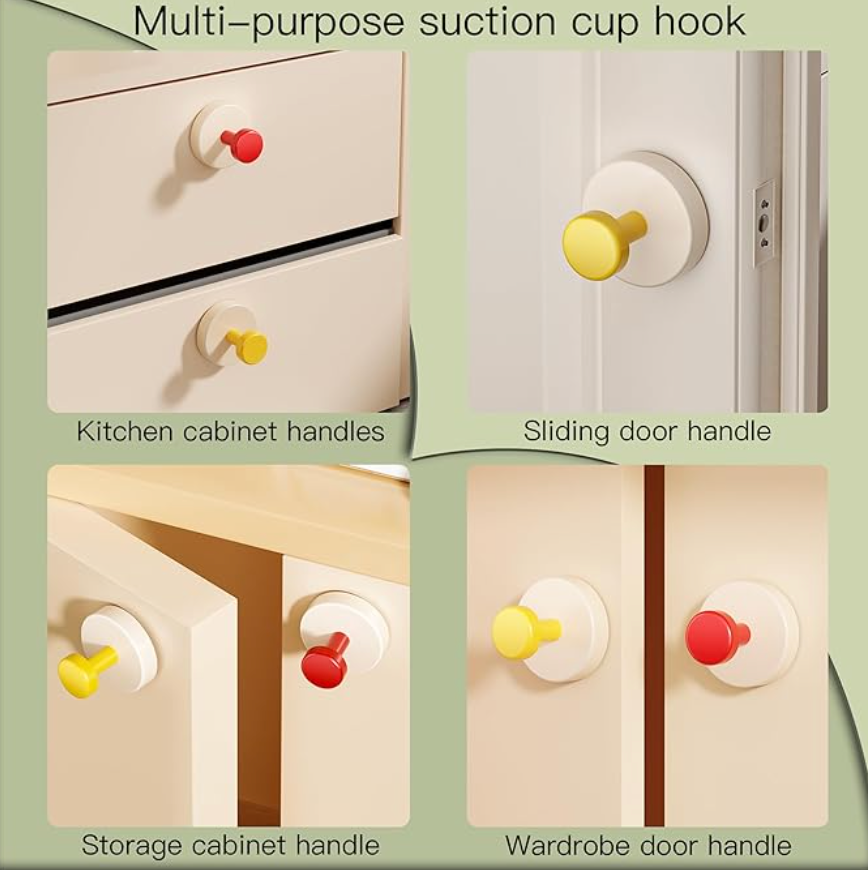 Rotating Vacuum Suction Wall Hook (Pack of 4)