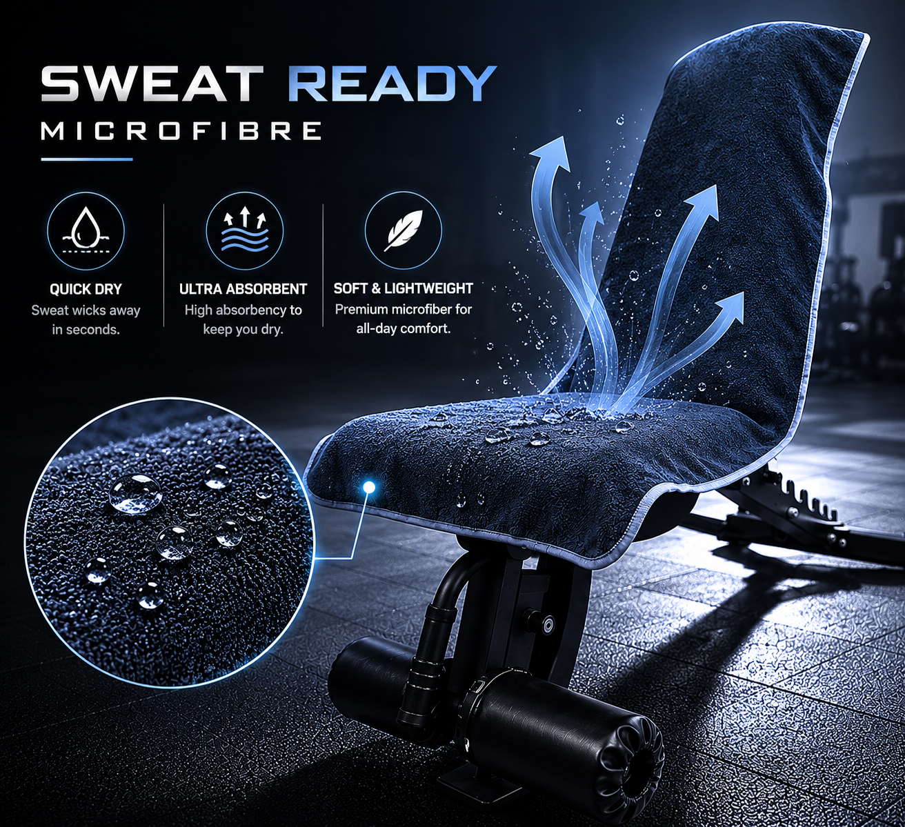 Hooded Gym Towel with Zip Pocket