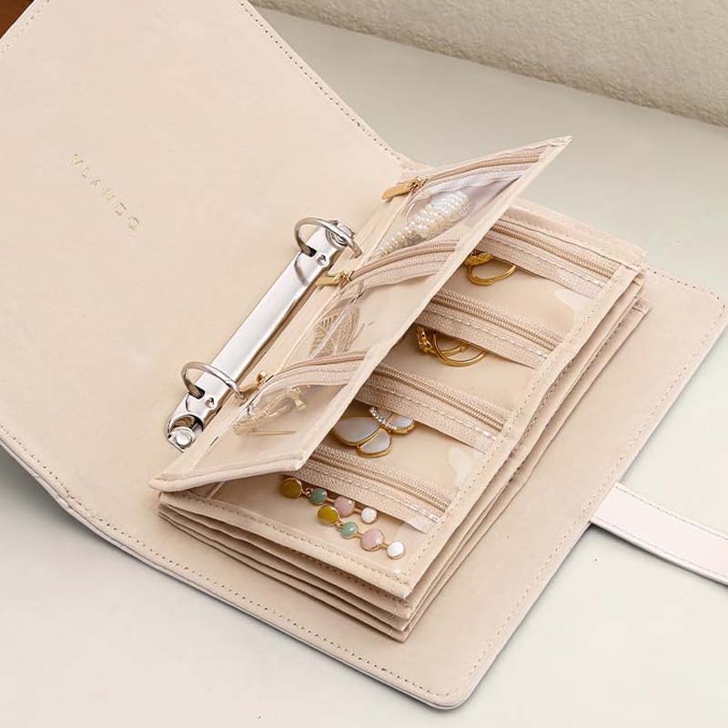 EverydayJewel - Leather Jewelry Storage Book with Zippers
