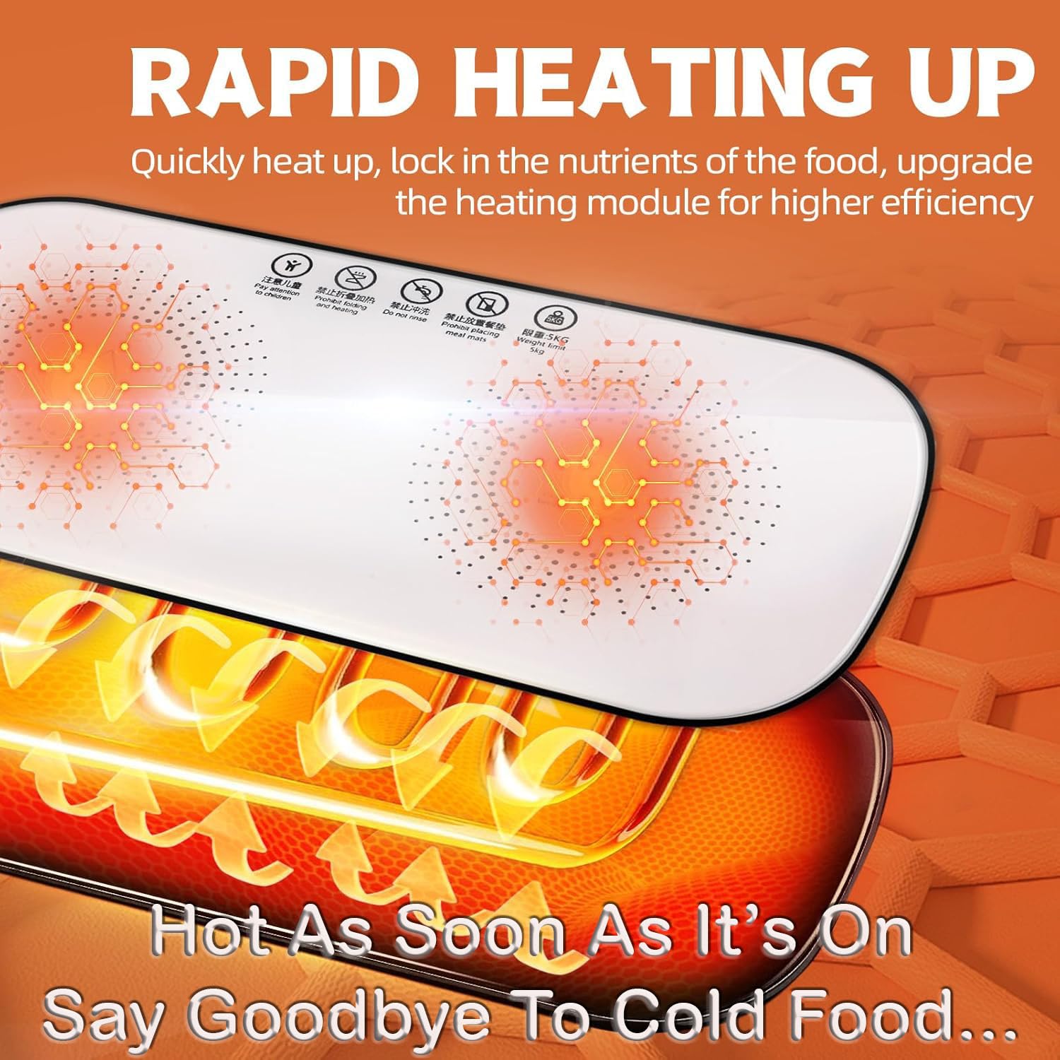 Multifunctional Electric Food Heating Glass Tray
