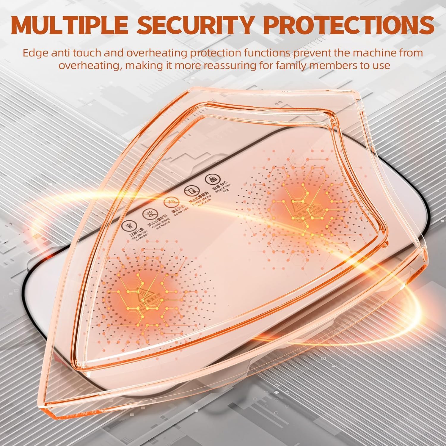 Multifunctional Electric Food Heating Glass Tray