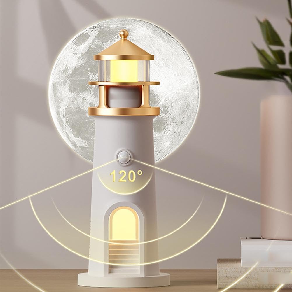 3D Light House Lamp with Moon Projector