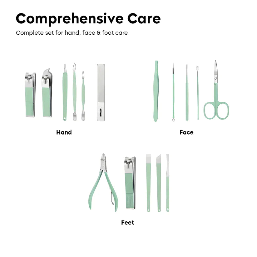 Nail Essentials Set - Portable Nail Clippers 16pcs Set