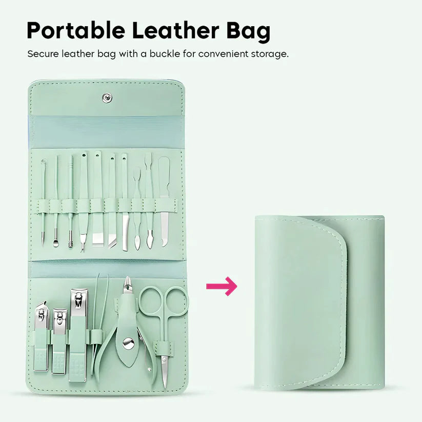 Nail Essentials Set - Portable Nail Clippers 16pcs Set