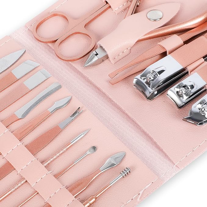 Nail Essentials Set - Portable Nail Clippers 16pcs Set