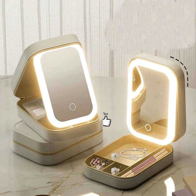 Mini Vanity with LED-Backlit Mirror