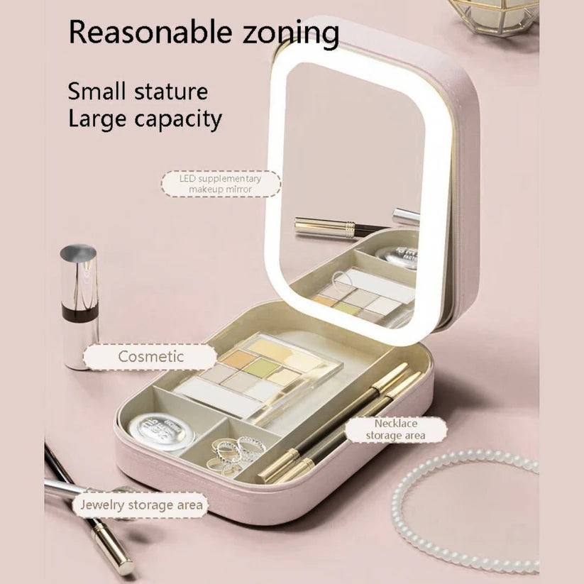 Mini Vanity with LED-Backlit Mirror