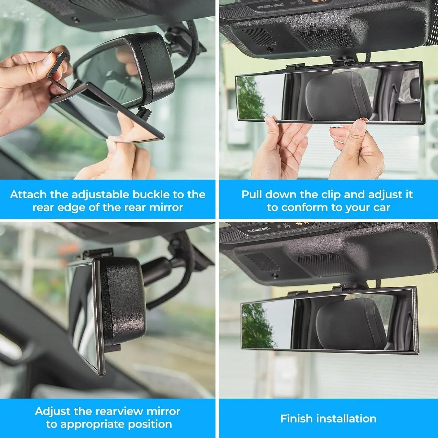 3D Anti-Glare Panoramic Rear View Car mirror