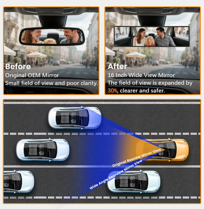 3D Anti-Glare Panoramic Rear View Car mirror
