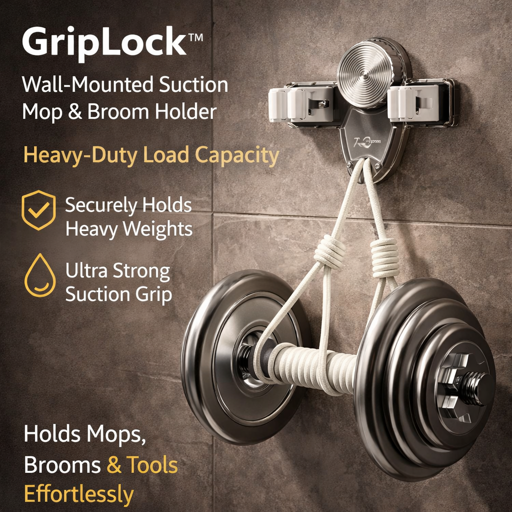 No-Drill Mop & Broom Holder