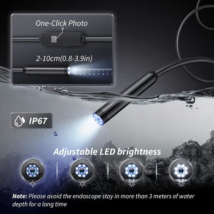 Plug-and-play Endoscope Camera - Compatible with Android, iOs