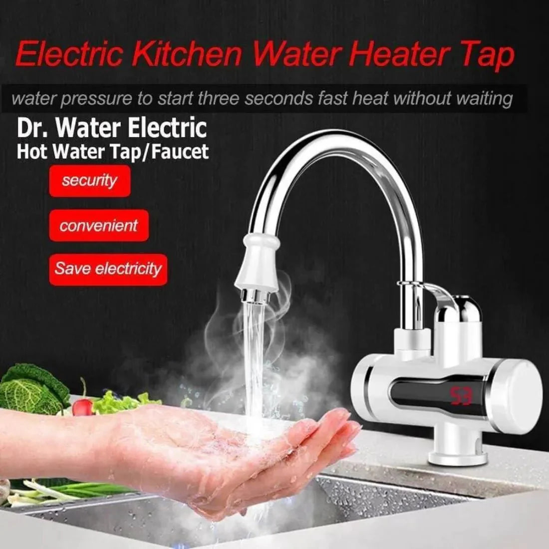 Electric Digital Water Heating Faucet - Instant Hot Water